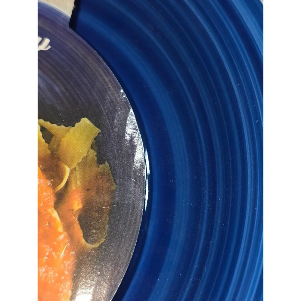Gibson Home Crenshaw Dinner Bowl Set Blue Red 4‎ Piece Stoneware 8.75/8.5